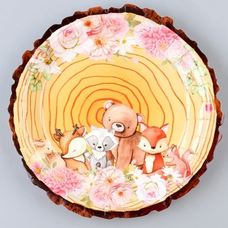 Paper plates "animals", in a set of 6 pcs.