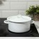 Cylindrical pan, 2 l, enameled cover, induction, white color