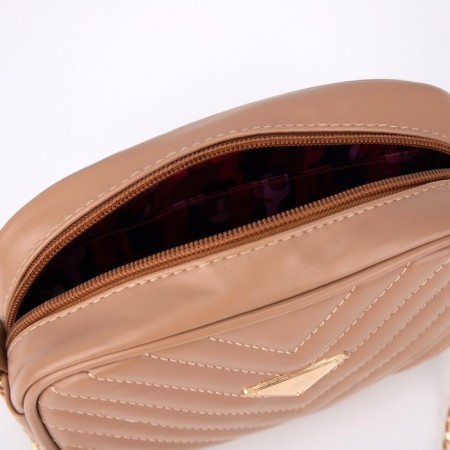 Bag with a line and color lining, beige color-7