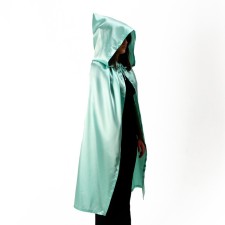 Adult carnival cloak, atlas, mint color 120cm