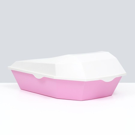 Cata toilet curly with an side with a scoop, 54 x 38 x 20 cm, white-pink-2
