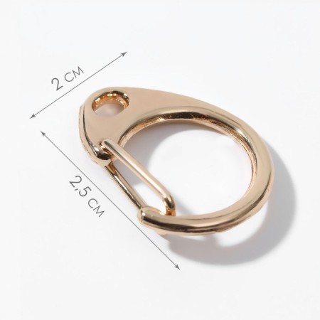 Metal carbine "Circle", D = 16 mm, 25 × 20 mm, 10 pcs, gold color-1