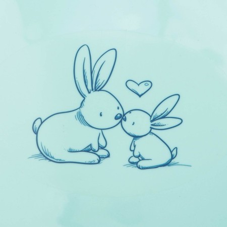 Bath children's “rabbits” with a drain, 86 cm, turquoise color-1
