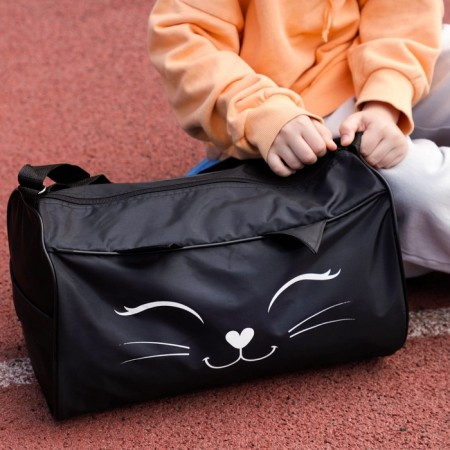 Children's sports bag for lightning girls, external pocket, black color-6