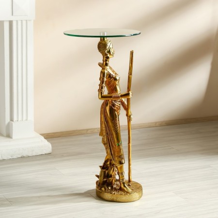 Decorative table "African" gold 38x38x85 cm-2