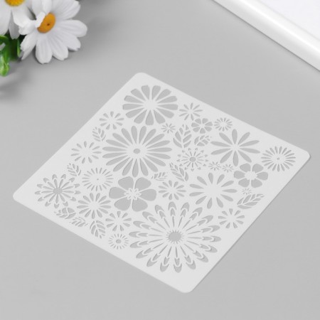 Stencil plastic "Flower aroma" 13x13 cm-1