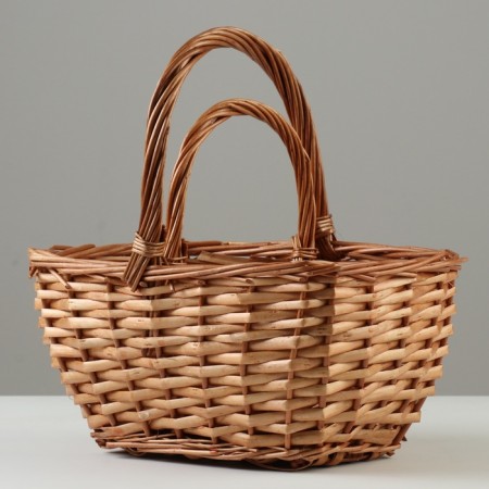Set of wicker baskets, 28 x 20 x 14/28 cm, 22 x 16 x 12/24 cm, 2 pcs, honey, willow-1