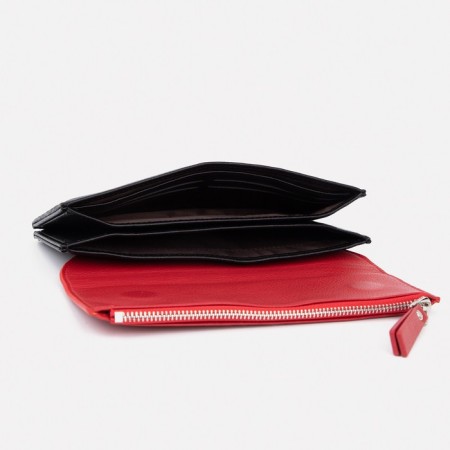 Women's wallet on magnets, black/red color-2