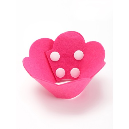 Veterinary collar made of felt "chamomile", size s, fuchsia-2