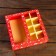 Box for 8 sweets + chocolate, with a window, "Christmas tree toys", 17.7 x 17.85 x 3.85 cm
