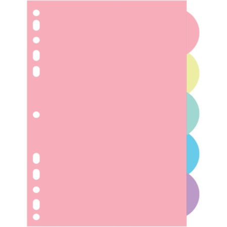 Separator of sheets A5 (210 x 165 mm) color, 5 sheets, "Devente. Pastel" polypropylene 140 μm, individual packaging