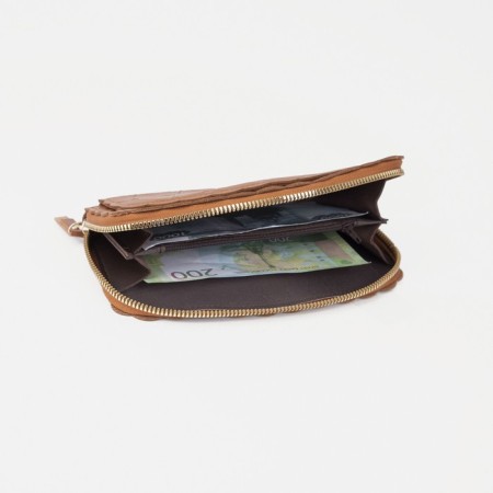 Women's wallet with lightning, brown color-7