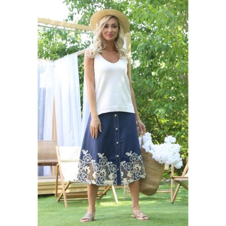 Women's skirt, size 42, blue color-1
