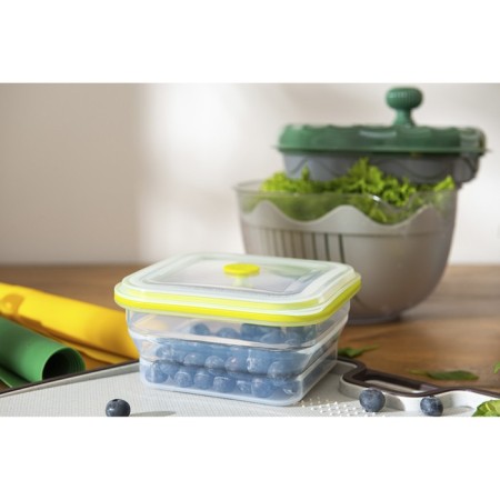 Silikobox transportation and storage container, silicone, folding, 900 ml, green color-1