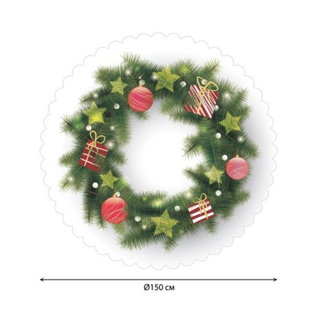 The tablecloth "New Year's Wreath", Round, Saten, D = 150 cm