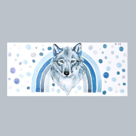 Stick plastic interior color "wolf and rainbow" 40x90 cm-1