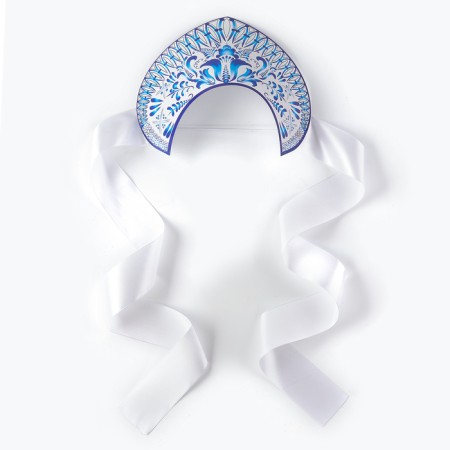 Kokoshnik10 "Blue patterns on white" cardboard, laminate-3