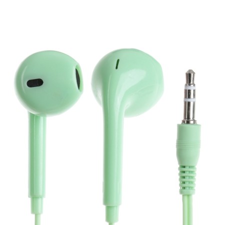 U19 headphones, wired, inserts, 1 m, jack 3.5 mm, green