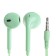 U19 headphones, wired, inserts, 1 m, jack 3.5 mm, green