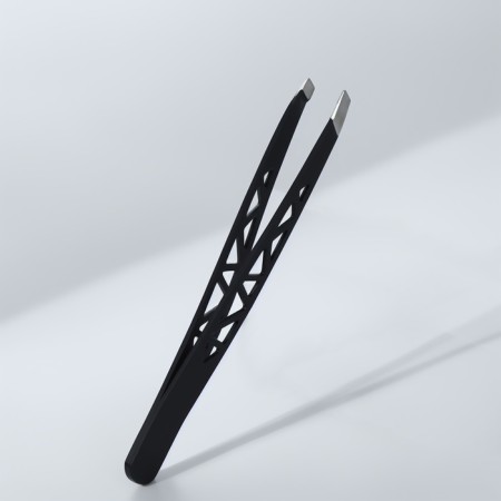 Pinzet "Geometry", beveled, 9.5 cm, black color