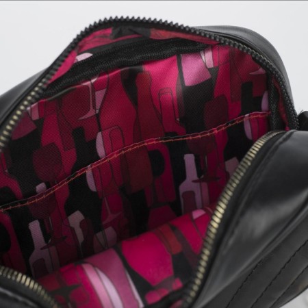 Bag with a line and color lining, black color-9