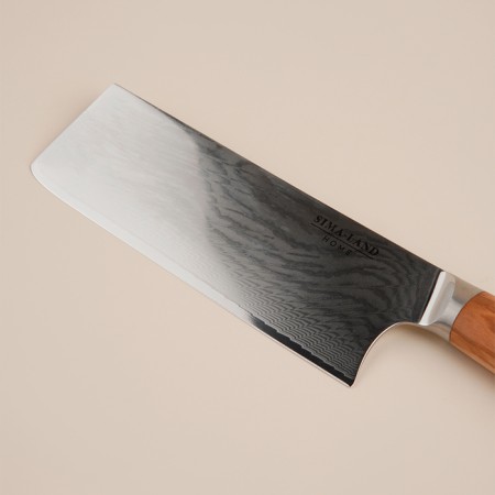 Koty Kitchen Sl Home "Olivia", hatchet, blade 17.78 cm, damas steel, brown color-4