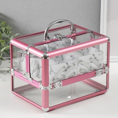 Casket Plastic Metal Carcass "Pink metallic" 18x25x18 cm