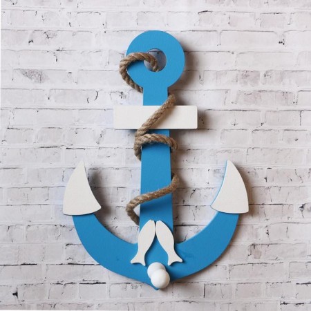 Ban "anchor with a fish" blue 28x20x6cm-6