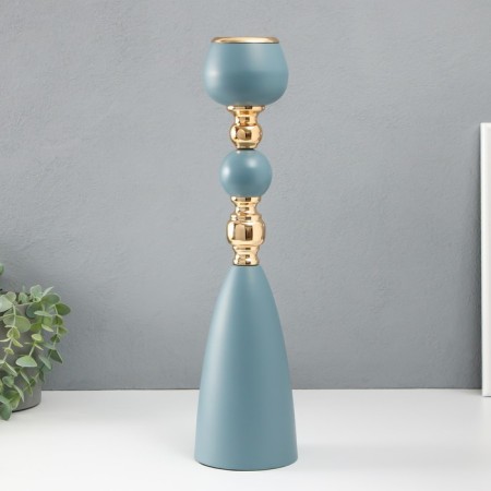 Summary metal per 1 candle "Blue lagoon" d = 5 cm gold 10x10x40.5 cm-1