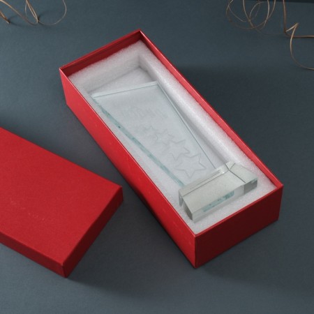 Souvenir glass stele "Stars - born leader" 8x8x23 cm-6