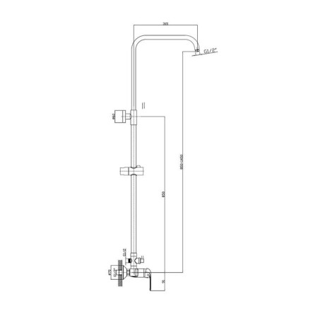 Shower system Rush ST4235-10, tropical shower, hand watering can, chrome-1