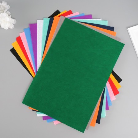 A set of hard felt (12 pcs) Assorted, 1 mm, 20x30 cm
