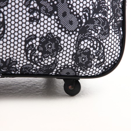 Road bag on wheels, lightning department, 3 outer pockets, long belt, black/white color-2