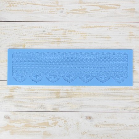 Axing rug of Dolyana "Lace", silicone, 38.5 × 11.4 cm, blue color-4