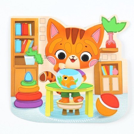 Mosaic sticker with uniform stickers and a magnet "Red cat"-2