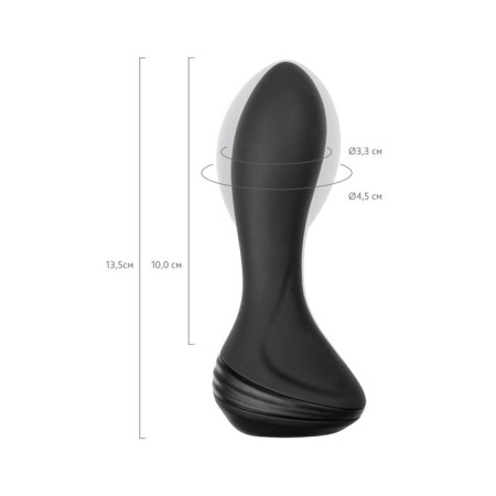 Inflatable anal vibrovaloga Popo pleasure Phoenix, 13.5 cm, silicone, black color-13