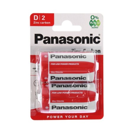 Salt battery Panasonic Zinc Carbon, D, R20-2BL, 1.5V, blister, 2 pcs.-2