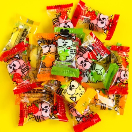 Chewing sweets "Bribel", tastes: orange, lemon, strawberries, apple, 70 g.-2