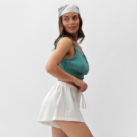 TOP shortened female Mist Muslin size XS, col. turquoise-4