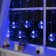 Garland "fringe" 2.4 × 0.7 m with nozzles "balls", ip20, transparent thread, 108 LED, glow blue, 8 modes, 220 V