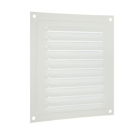 Ventilation grate "Space" luxury RM1515, 150 x 150 mm, with a grid, metal, white-1