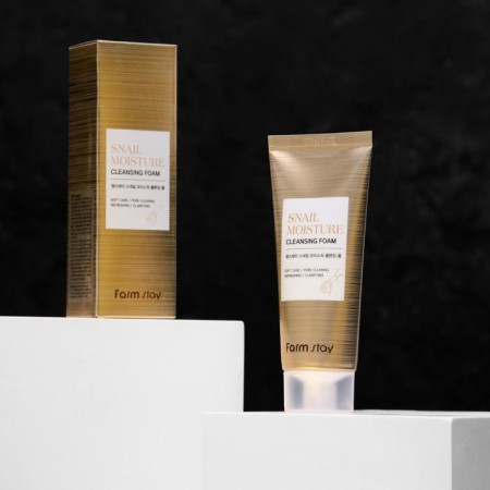 FARMSTAY face foam, moisturizing cleansing, with snail mucin, 100 ml