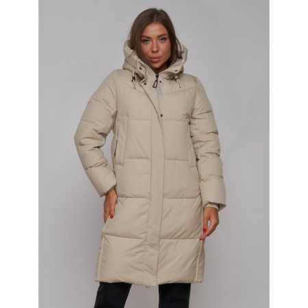 Coat insulated winter female, size 48, beige color-7