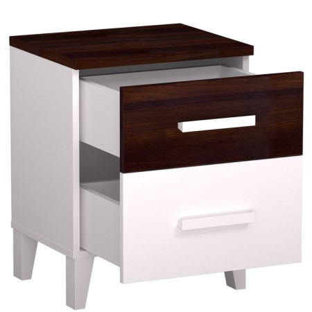 Cleat cabinet "Norwood 41", 452 × 379 × 588 mm, white color / chocolate nut-4