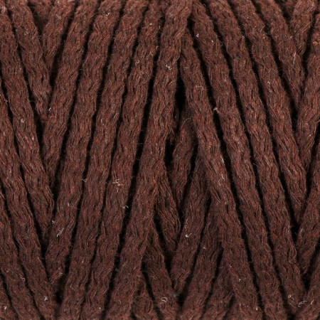 Knitting cord "Puff" 100% cotton width 5mm 100m (brown)