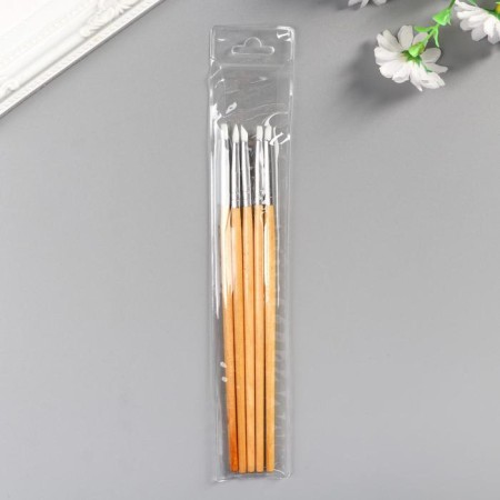 Tools for modeling and giving shape (set of 5 pcs) 18 cm wood, rubber-3