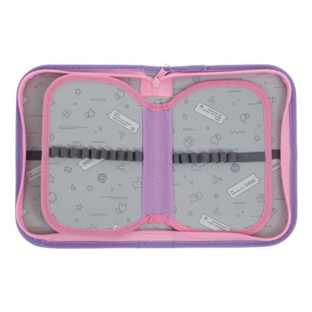Penal 3 sections, tab inside, 140 x 210 x 40 mm, fabric, calligrata top block "butterflies"-4