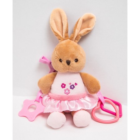 Soft “bunny” suspension, rattle, rubberker, on a crib, stroller, mum & baby-11