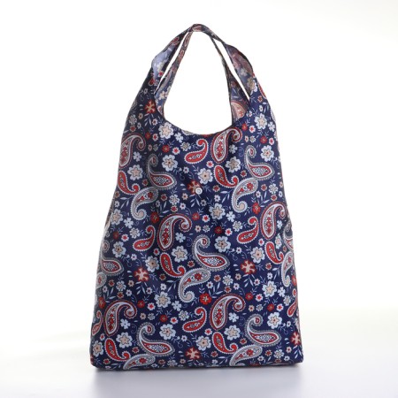 Household bag on the button, folding, blue color-1
