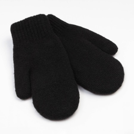 Female mittens, black color, size 7-8